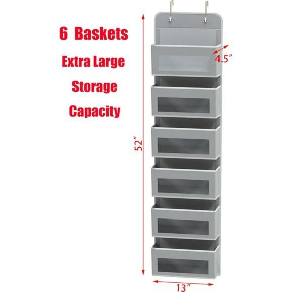 Over Door Hanging Organizer 6 Pocket Storage Clear Window Closet Holder - Picture 2 of 7